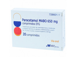 Imagen del producto Paracetamol MABO 650 mg comprimidos EFG
