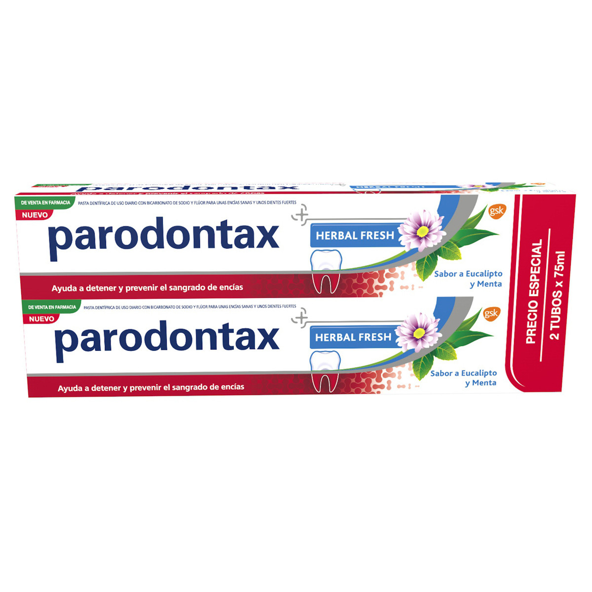 Imagen de Paradontax herbal fresh pack pasta dentrífica 2x75ml