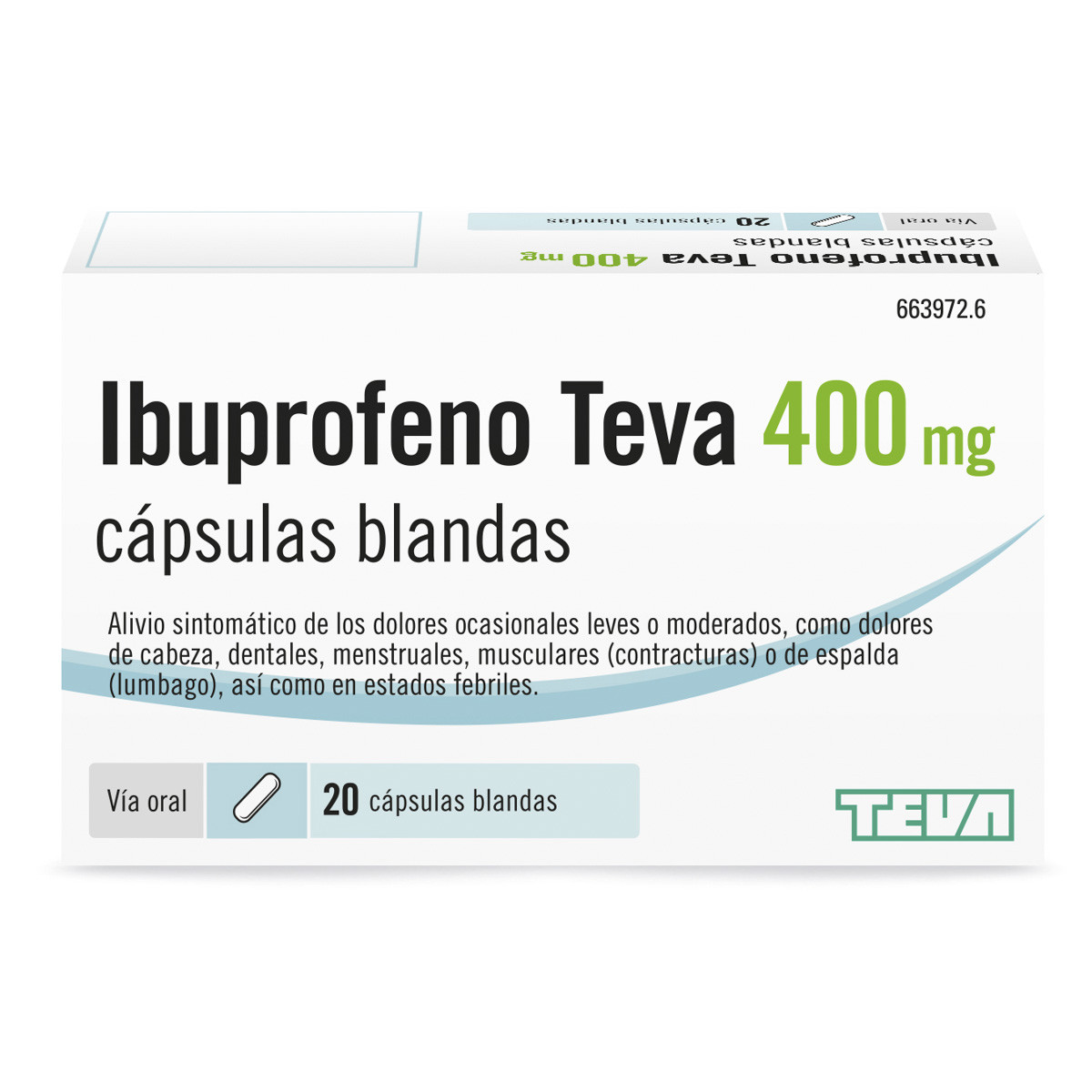 Imagen de Ibuprofeno Teva 400 mg Cápsulas blandas
