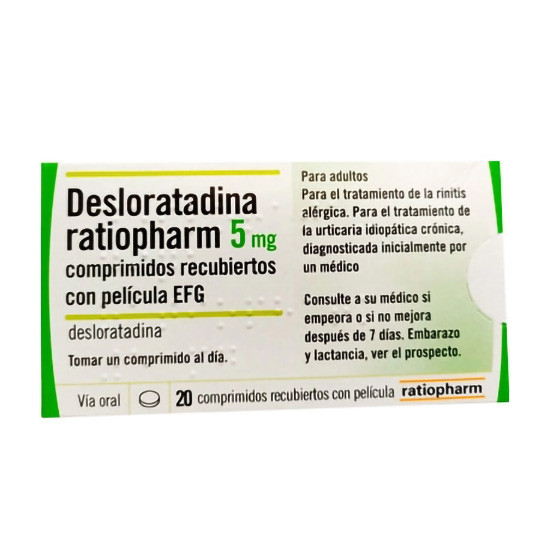 Imagen de Desloratadina ratiopharm 5mg comprimidos recubiertos con película EFG

