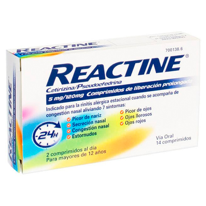 Imagen de Reactine plus 14 comprimidos