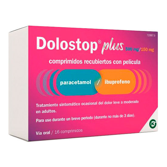 Imagen de Dolostop plus 500 mg/150 mg 16 compr