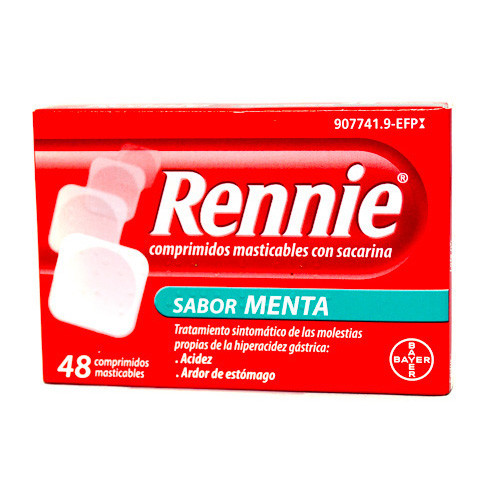 Imagen de Rennie con sacarina 48 comprimidos menta